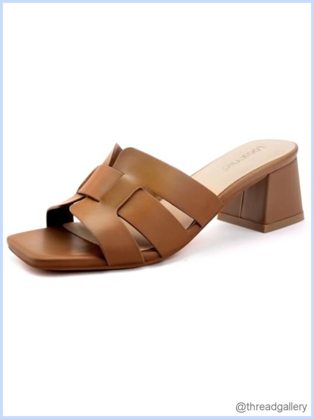 Block Heel Sandals Faux Leather Open Toe Slip On Dressy